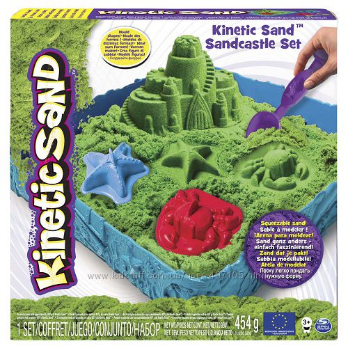 Набор песка для детского творчества - KINETIC SAND замок из песка зеленый