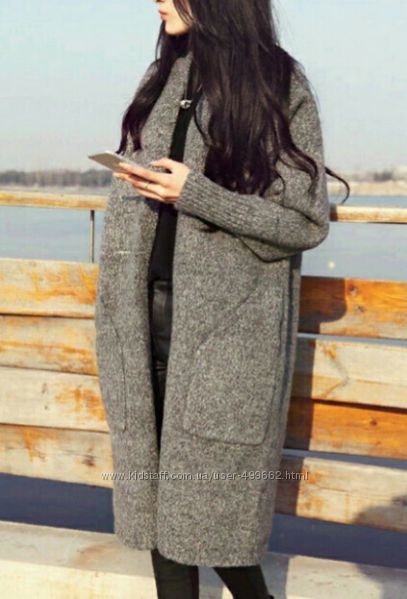 Весенние пальто кардиган модное вязаное  все размеры