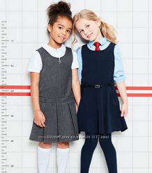 Школьное платье-сарафан темно-серый на девочку 8-9-10 лет George Aнглия 