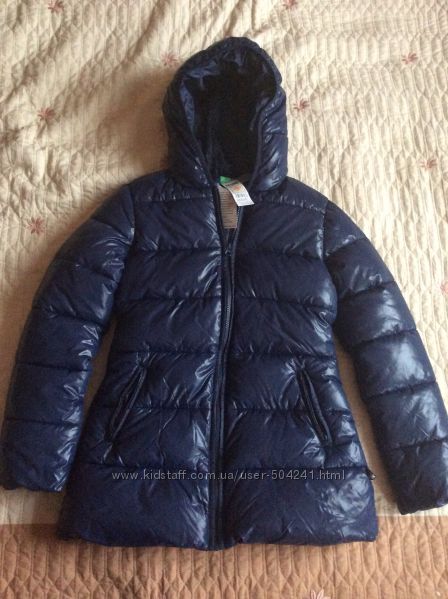 Куртка Бенеттон синяя на девочку ростом 150-160 см