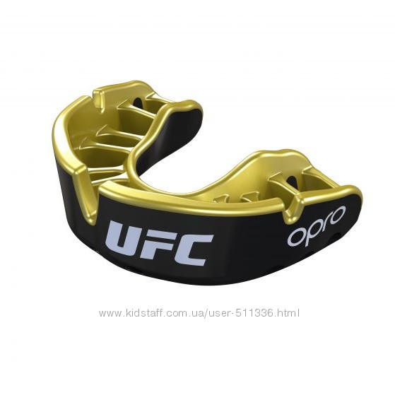 Капа OPRO UFC Gold Junior. Цвет черный, золотой.