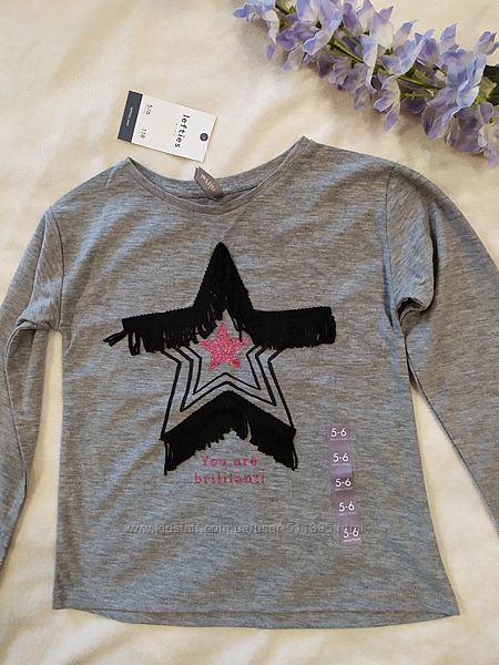 Реглан с бахромой Lefties. Испания. На 5-6 лет, 118 см.