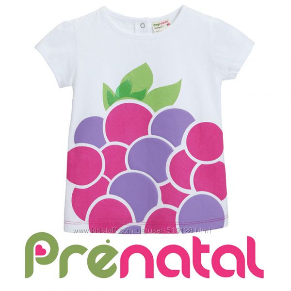 Яскраві фруктові футболки для дівчаток 3-6 місяців фірми Prenatal Італія