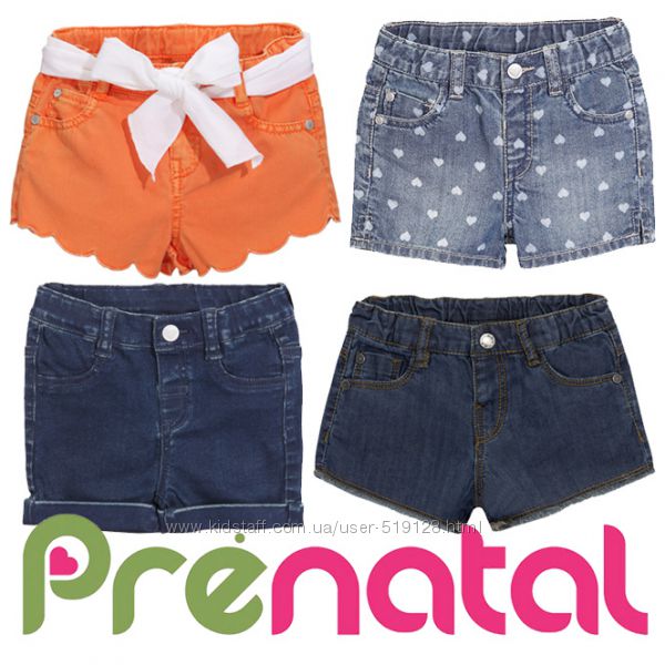 Шорти джинсові для дівчаток 3-18 місяців фірми Prenatal Італія