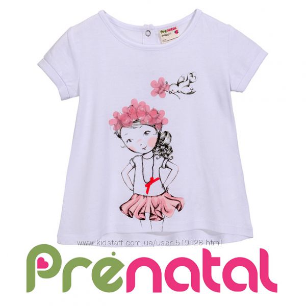 Світлі футболки для дівчаток 6-24 місяці фірми Prenatal Італія