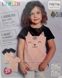 Набори з 2-х футболок для дівчат 2-6 років фірми Lupilu Німеччина