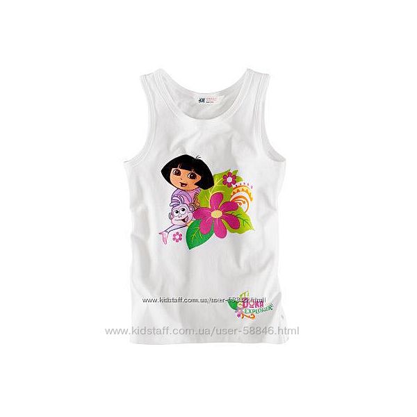 летние футболки , майки для  девочек от H&M, C&A 