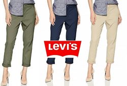 Бежевые синие женские штаны чинос LEVIS CHINOS W28, W30, W31 подбор размера