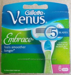 Женские картриджи GILLETTE Venus Embrace 6 штук в упаковке оригинал 