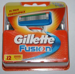 Лезвия GILLETTE Fusion оригинал Германия 12 штук в упаковке