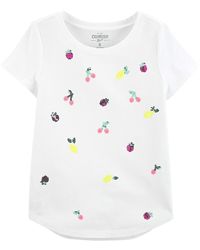 Белая футболка , carters украшенная яркими фруктами из пайеток