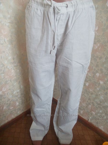 Хлопковые белые брюки 48-50наш