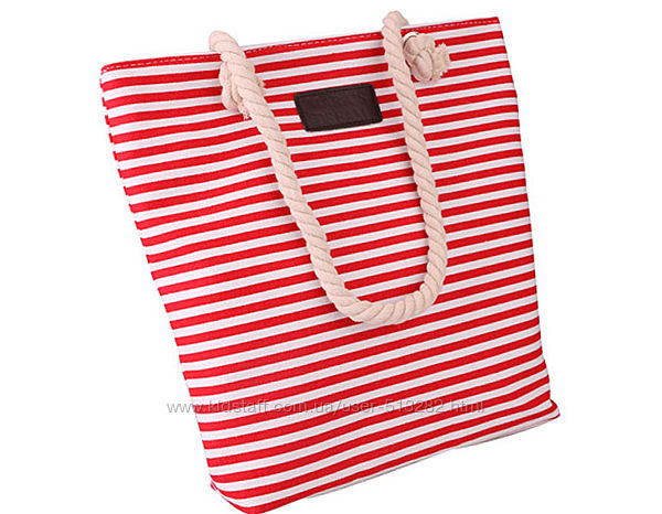 Полосатая сумка в морском стиле городской шоппер пляжная в полоску  2 цвета