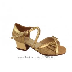 Танцевальные туфли для девочек золотые Б4 а