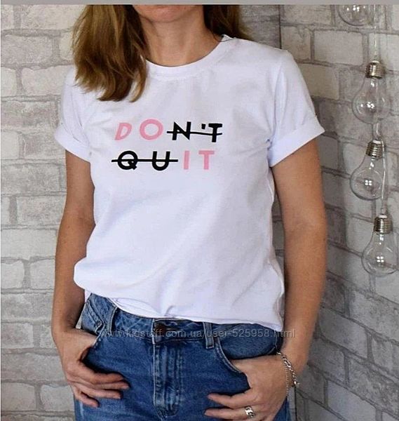 Белая футболка с надписью женская DO IT