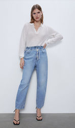 джинсы Zara  высокая посадка , пояс резиночка 32,34,36, 38,40,42, Оригинал