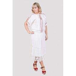 Юбки  из батиста, натуральная с шитьем