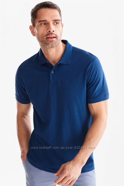 Отличная темно-синяя мужская хлопковая футболка поло р. М, L, XL-ка  C&A