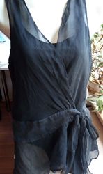 Блуза-боди 2 в 1 - оригинальная вещь атласное боди и шифоновая блуза 