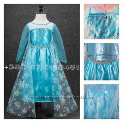Красивенное карнавальное платье Эльзы с шлейфом из мф Холодное сердце 