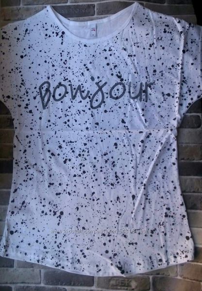 Стильная футболка женская, хлопок, Турция