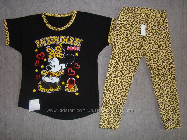 Костюм лето, Хлопок 100, яркий для девочки. Минни