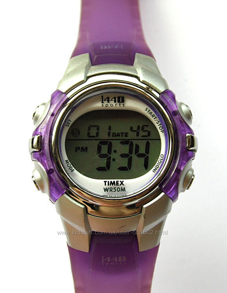 Timex 1440 Sports T5k459 спортивные часы из сша Wr50m Indiglo