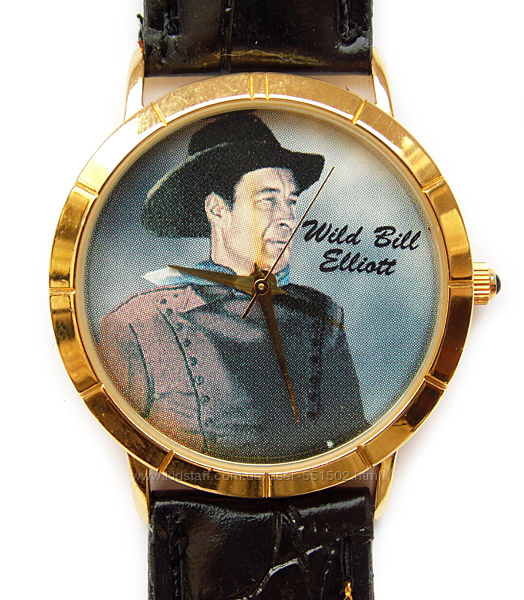 Wild Bill Elliott киноактер вестернов часы из США мех. Japan Miyota