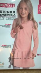 Платье для девочки персикового цвета-134, 140 см