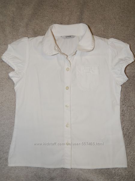 Школьные белые блузки с корот. рукавом на девочку 6-9 лет. В ассортименте.