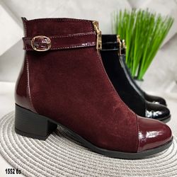 Женские ботиночки бордового цвета из натуральной замши