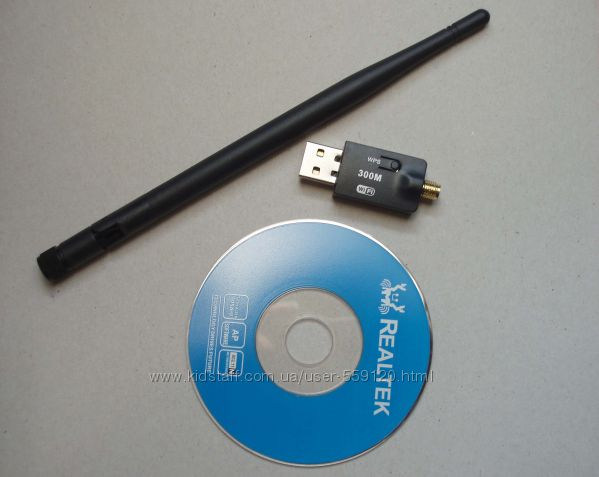 Беспроводной сетевой USB WI-FI адаптер, скорость до 300 Мбитс, антенна