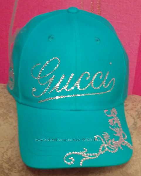 Стильная кепка Gucci копия бренда со стразами Swarovski 