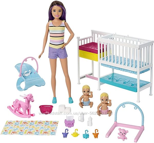 Набор Барби Скиппер няня Детская комната Уход за малышами Barbie Nursery