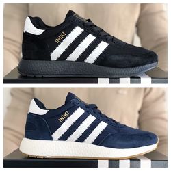 Кроссовки Adidas Iniki черные и синие н