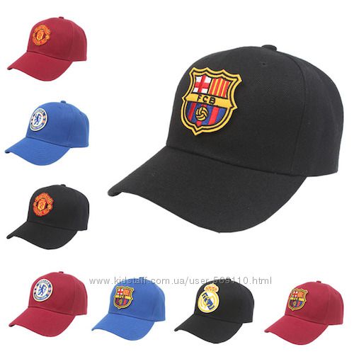 Бейсболки с лого футбольных клубов Barcelona Milan Chelsea Bayern Munchen