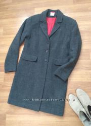 Серое демисезонное пальто оверсайз, бойфренд размер s