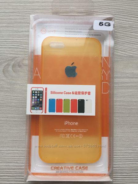 Cиликоновый золотой чехол Creative для iPhone 55S5SE