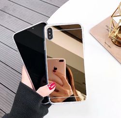 Зеркальный золотой силиконовый чехол iphone X XS 11 11pro 11proMax 