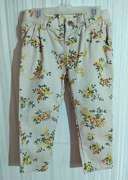 Сірі штани з квітами Zara р. 18-24 міс