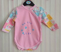 Рожевий боді / бодік з принтом і шапочка р. 6-9 міс