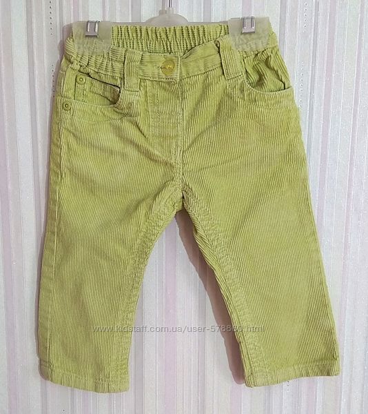 Салатові вельветові штани р. S 12-18