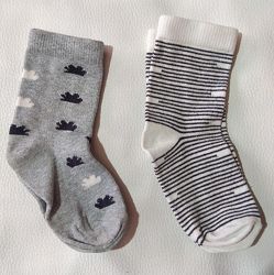 Сіро-білі шкарпетки з принтами Next р. 1-2 роки