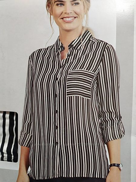 Стильная воздушная блуза- рубашка в полоску от немецкого бренда Esmara