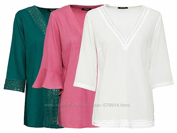 Легкие воздушные блузы-туники марлевка от немецкого бренда Esmara