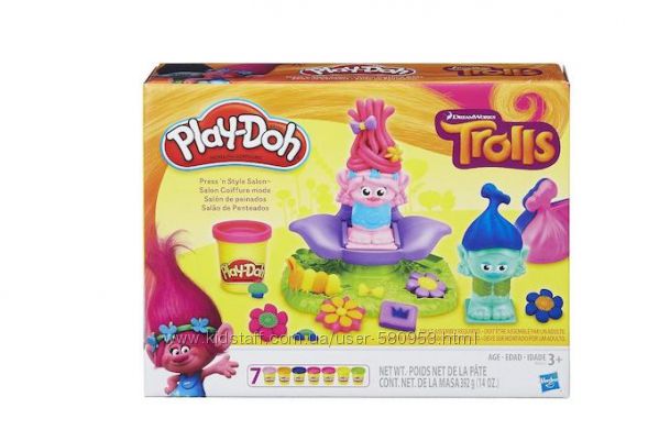 Набор пластилина Play-Doh Dreamworks Trolls Press &acuten Style Salon