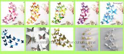 Декоративные 3д бабочки, бабочки для декора, много видов