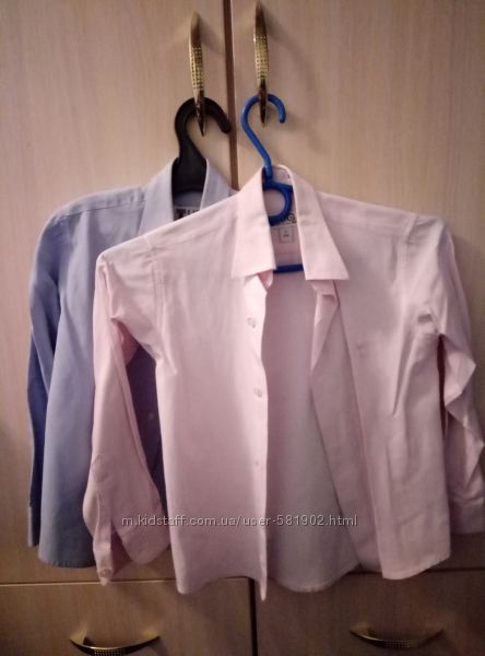 Нарядные рубашки на мальчика розовая и голубая Tugi