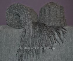 Длинный зимний шарф 2. 25м, шерсть, объёмная вязка