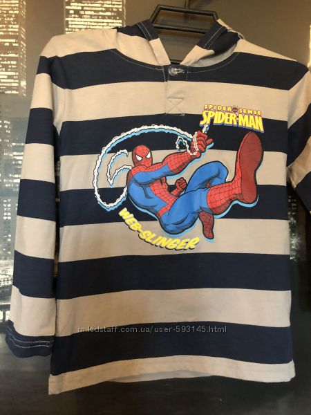 Крутая котоновая кофточка с капюшоном Spiderman